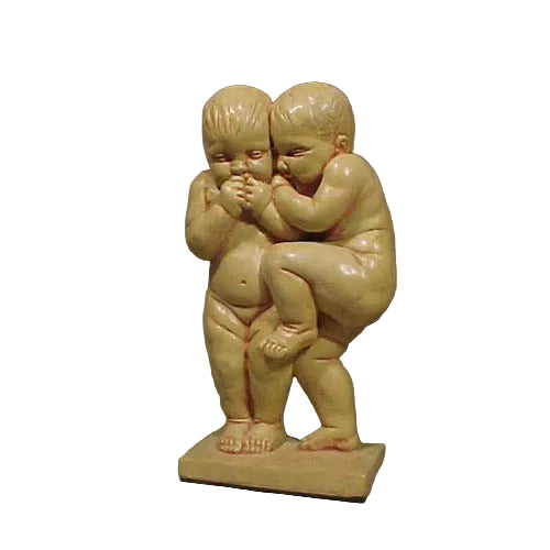 Two playful cherubs in classical Renaissance style, standing close together with ornate, detailed features and expressive faces.