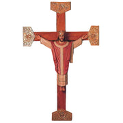 Crucifix with ornate, old world European design featuring a detailed, classical depiction of Christ and intricate carved accents.