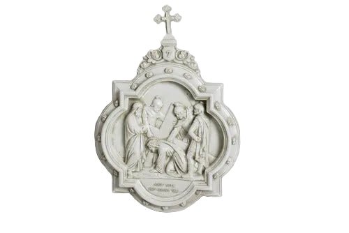Chapel Wall Plaque Stations of the Cross Number 7 (13.5 - Inch) - Bella Statues