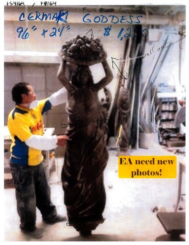 Lifesize Cermak Fruit Goddess Caryatid Outdoor/Indoor Statue - Bella Statues