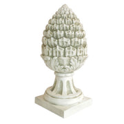 Ornate old world European finial with classical acanthus leaf details and a pinecone-inspired Baroque design on a square base