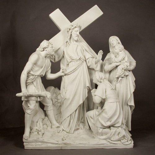 Lifesize Jesus Speaks to the Woman Station 8 Outdoor/Indoor Statue - Bella Statues