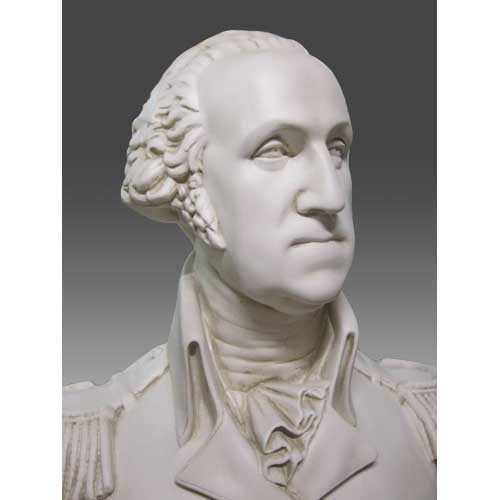 Classical bust of a distinguished man in military attire with ornate epaulettes, inspired by old world European sculpture. Other Angle