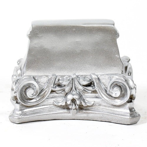 Ornate Baroque pedestal base with intricate scrollwork and classical old world European floral detailing. Other Angle
