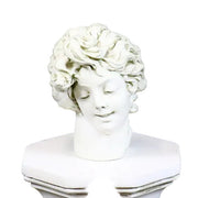 Classical European bust with ornate, wavy hair and serene expression, inspired by Renaissance and Baroque sculpture styles. Side View