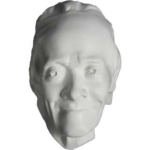 Classical old world European sculpted head with lifelike facial features and serene expression, reminiscent of Renaissance portraiture.