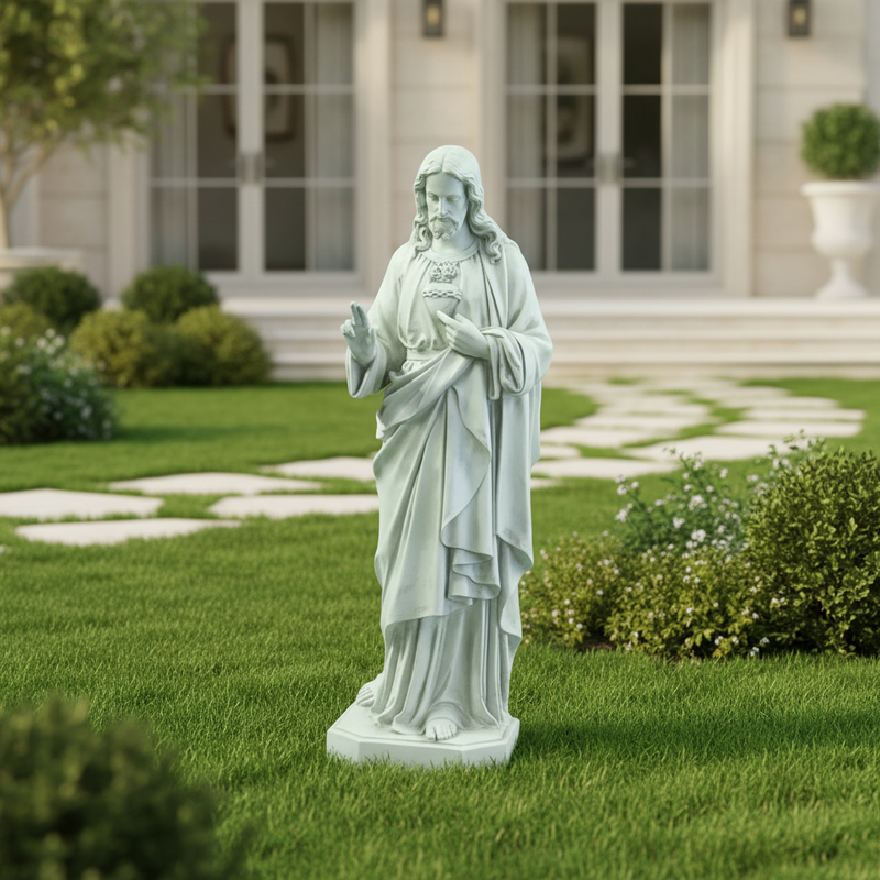 Sacred Heart of Jesus Hand Raised Statue (52-Inch)