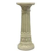 Classical Greek pedestal with fluted column, ornate Baroque detailing, and intricate Renaissance-inspired decorative motifs.