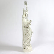 Baroque-style bishop statue with ornate robes, detailed staff, and intricate old world European religious motifs Other Angle