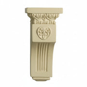 Ornate classical corbel with fluted shaft, acanthus leaf detailing, and Baroque-inspired scrollwork in old world European style.