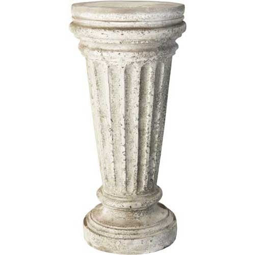 Classical fluted pedestal with ornate detailing, inspired by old world European and Greek architectural styles.