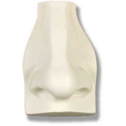 Classical Greek style sculpted nose fragment with smooth, symmetrical contours and subtle, realistic detailing.