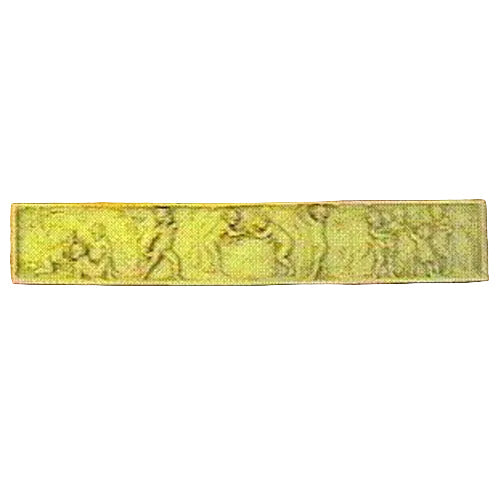 Classical frieze panel featuring ornate, old world European reliefs of mythological figures in a Renaissance style.