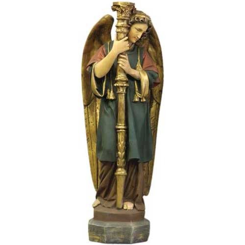 Large Winged Angel with Candlestick (52 - Inch) - Bella Statues