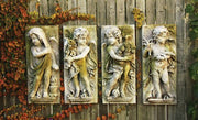 Little Boy Winter Plaque 30 Outdoor/Indoor Statue - Bella Statues