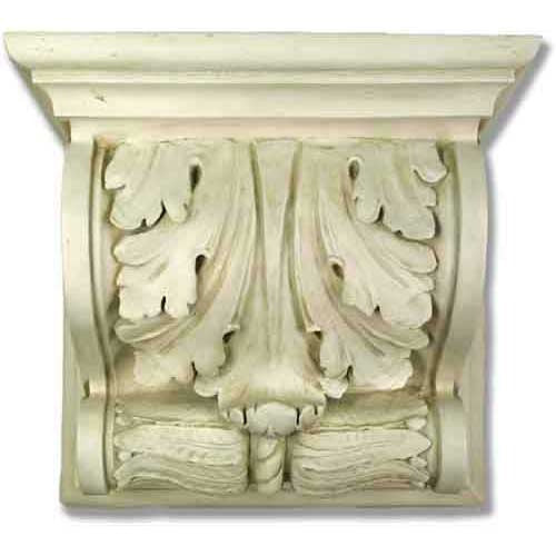 Ornate classical corbel with acanthus leaf carvings in an old world European architectural style.
