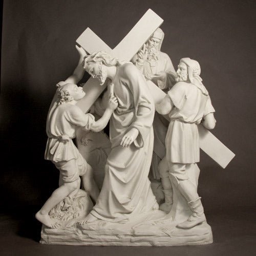 Lifesize Jesus & Simon The Cyrene Station 5 Outdoor/Indoor Statue - Bella Statues