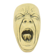 Sculpted face with exaggerated open mouth and furrowed brow, featuring dramatic, old world European and Gothic-inspired details. Additional Angle