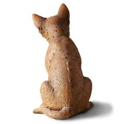 Sitting fox figurine with detailed fur texture and lifelike expression, featuring subtle old world European charm. Different Angle