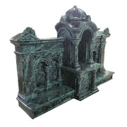 Ornate old world European altar with classical arches, domed canopy, and intricate Baroque architectural detailing. Side View