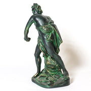 David statue in classical Renaissance style, poised to throw a stone, with ornate detailing and dynamic old world European posture. Other Angle