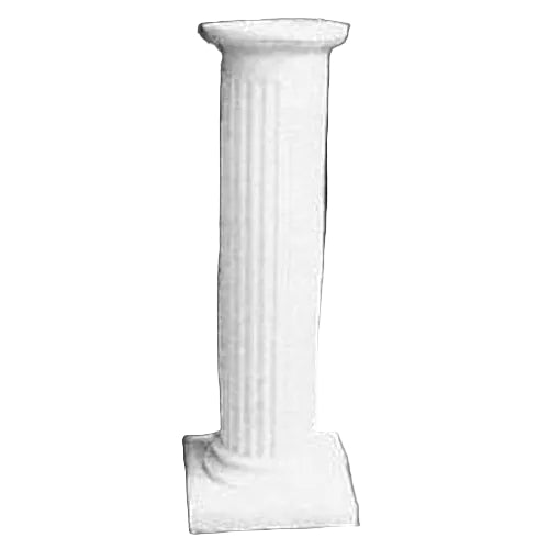 Fluted classical column pedestal with a square base and simple capital, inspired by old world European and Greek architectural styles.