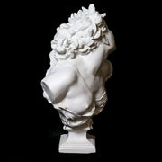 Bust of a smiling woman with laurel wreath, draped garment, and ornate detailing in classical Baroque style. Other Angle