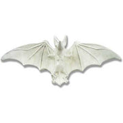 Bat wall sculpture with outstretched wings, featuring ornate Gothic and medieval detailing in an old world European style.