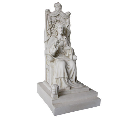 Seated figure on an ornate throne with classical and Gothic detailing, featuring intricate old world European motifs and regal posture.