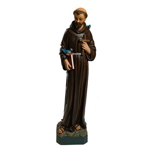 Custom Painted Lifesize Saint Francis 43H Outdoor/Indoor Statue - Bella Statues