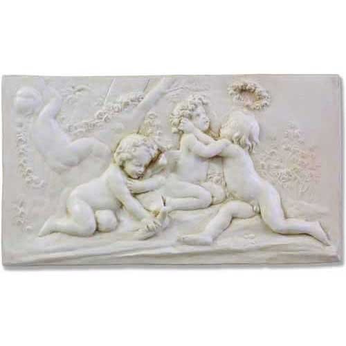 Cherubs of Springtime Outdoor Plaque (32.0 - Inch) - Bella Statues