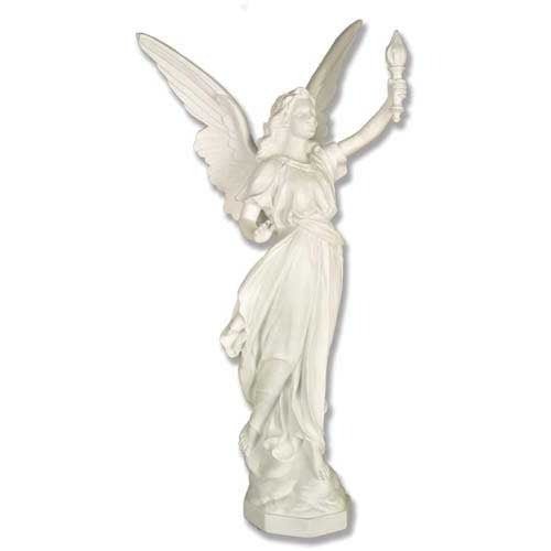 Angel With Torch Outdoor Statue (27 - Inch) - Bella Statues