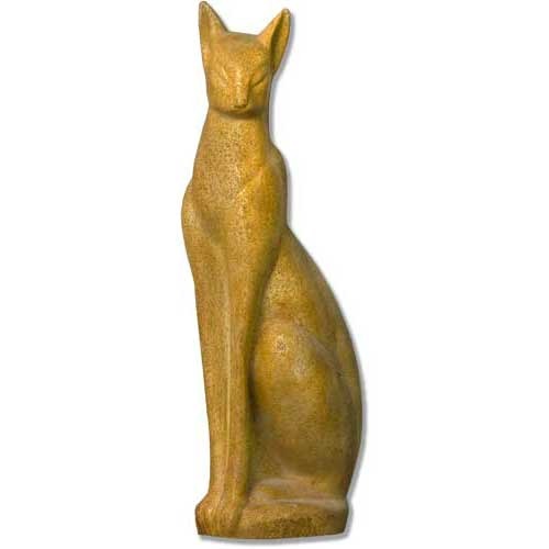 Elegant cat statue with elongated form, inspired by classical and old world European styles, featuring smooth, minimalist details.