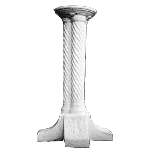 Twin column pedestal with twisted shafts and ornate base, featuring classical old world European and Renaissance architectural details.