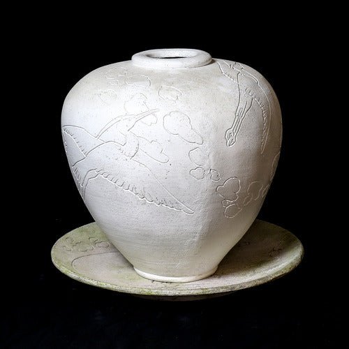 Crane Pot 20 Outdoor/Indoor Statue - Bella Statues