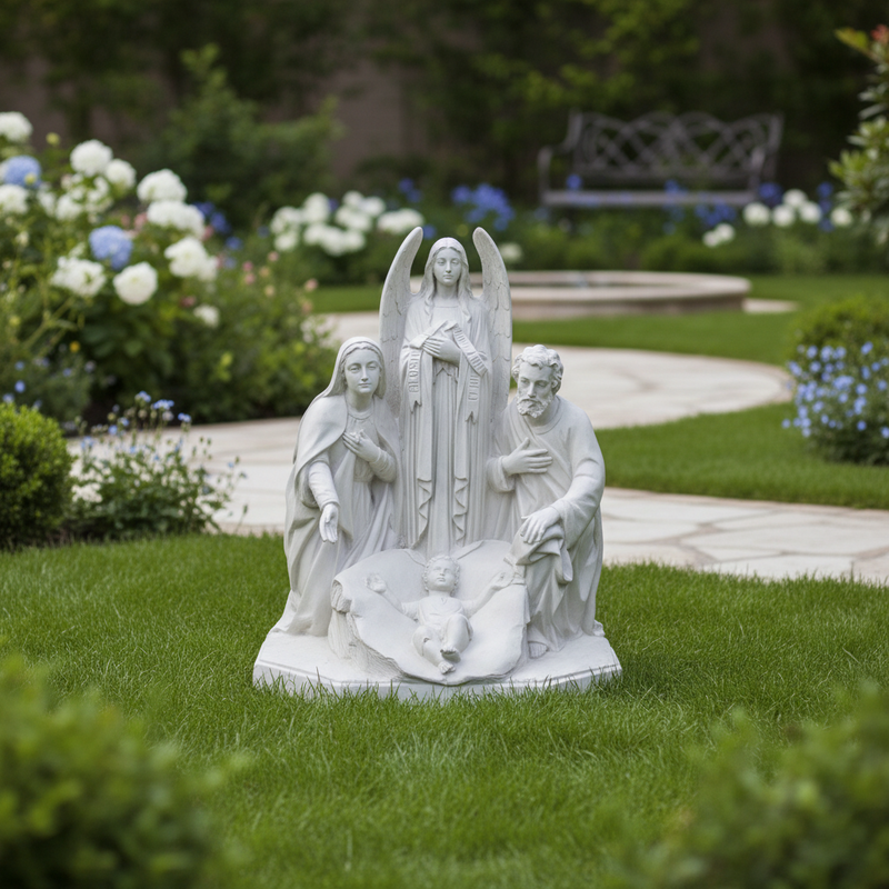 Holy Family with Angel Statue (38-Inch)