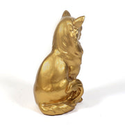 Regal cat figurine with classical old world European style, featuring ornate detailing and a poised, elegant posture. Different Angle
