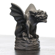 Gothic gargoyle statue with outstretched wings, crouching posture, and detailed, fierce facial features in medieval style. Other Angle