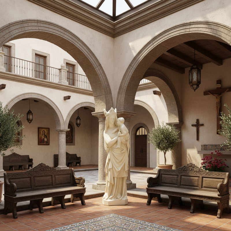 Virgin Mary with Child Jesus Statue (39-Inch)