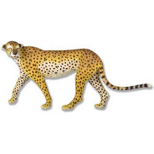 Cheetah figurine with detailed spots and lifelike posture, inspired by classical European naturalist art.