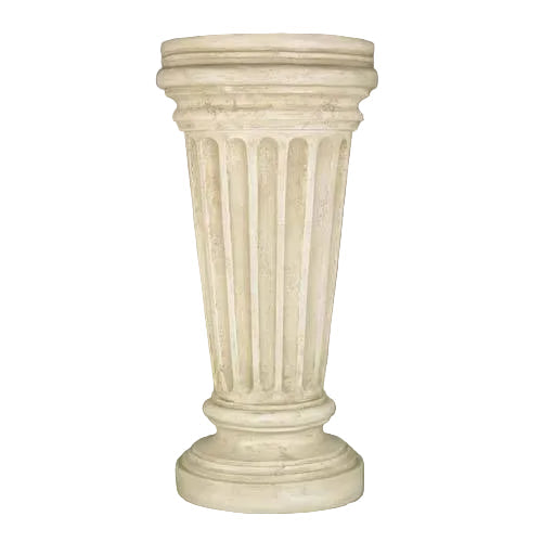 Classical Greek-style pedestal with fluted column design and ornate round base and capital, evoking old world European elegance.