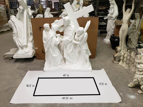 Jesus Meets His Mother Religious Statue Station 4 (57-Inch)