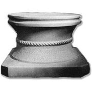 Classical pedestal base with ornate rope detailing and rounded edges, inspired by old world European architectural styles.