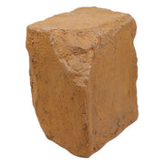 Ancient rectangular stone block with weathered inscriptions, featuring classical old world European architectural detailing. Other Angle
