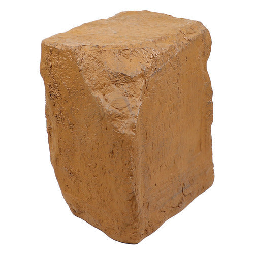 Ancient rectangular stone block with weathered inscriptions, featuring classical old world European architectural detailing. Other Angle