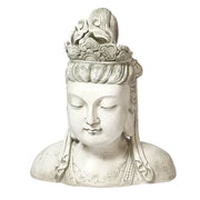 Buddha bust with serene expression, ornate headdress, and classical Asian sculptural details in a traditional style Side View