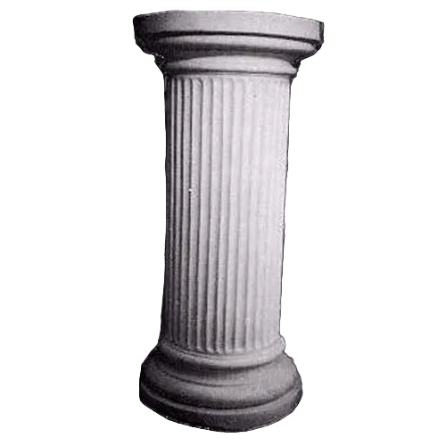 Classical Greek fluted column pedestal with ornate base and capital, featuring old world European architectural style.