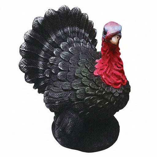 Turkey statue with detailed feathers and ornate, old world European style, featuring a classical, lifelike pose and textured plumage.