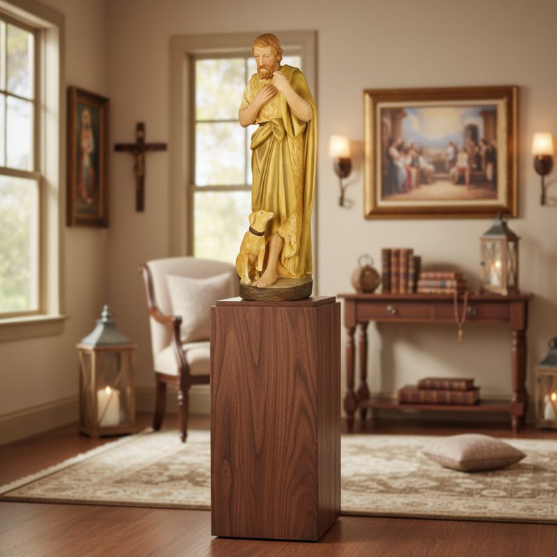 Shepherd with Dog Religious Scene Statue (41-Inch)