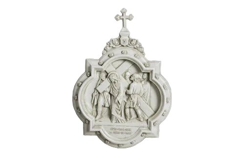 Chapel Wall Plaque Stations of the Cross Number 5 (13.5 - Inch) - Bella Statues